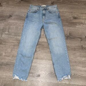 ZARA WOMAN PREMIUM DENIM COLLECTION SKINNY LIGHT WASH HIGH WAIST JEANS 36 4